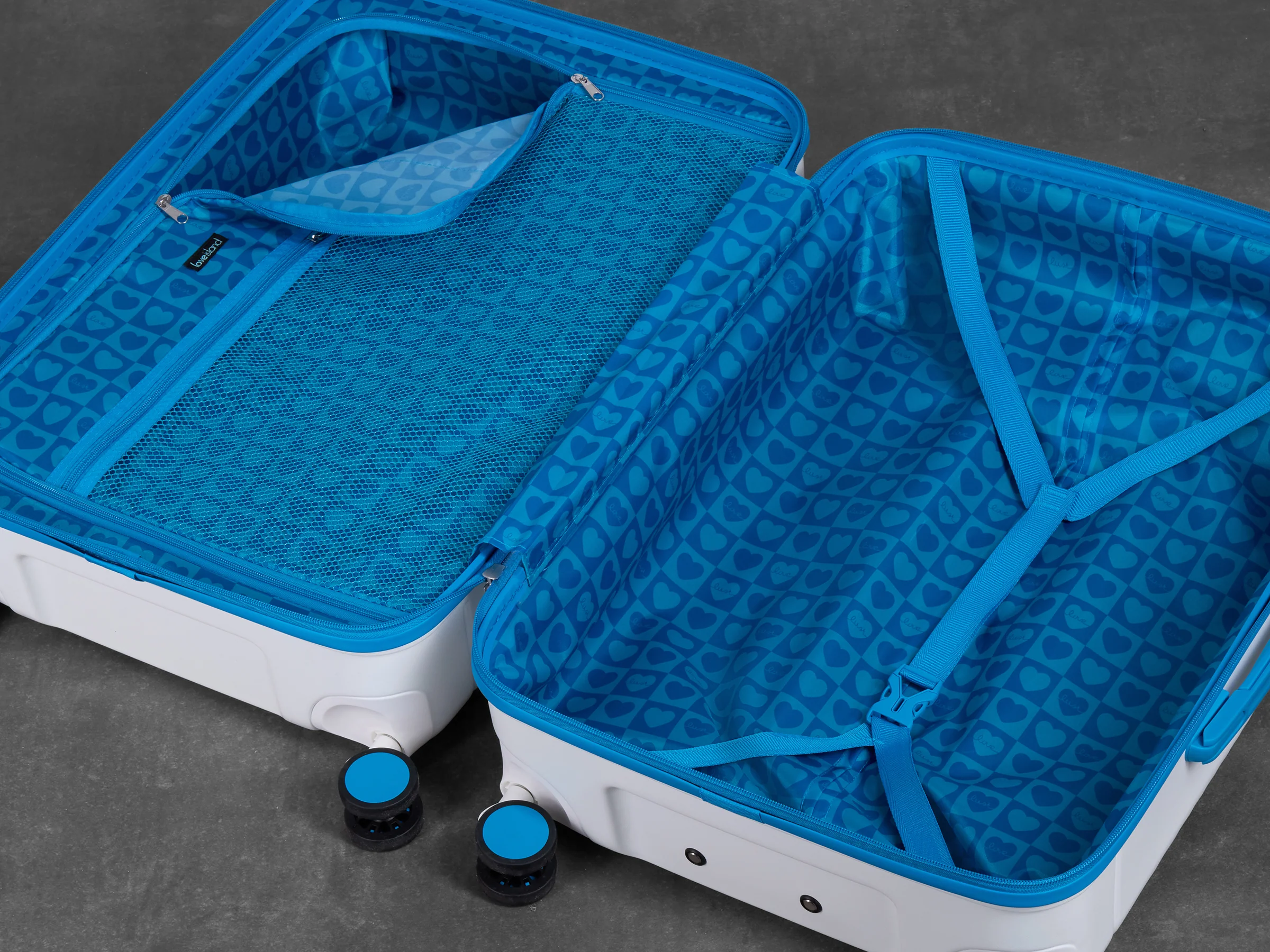 Official Love Island White & Blue Cabin Suitcase - Personalised - Image 4