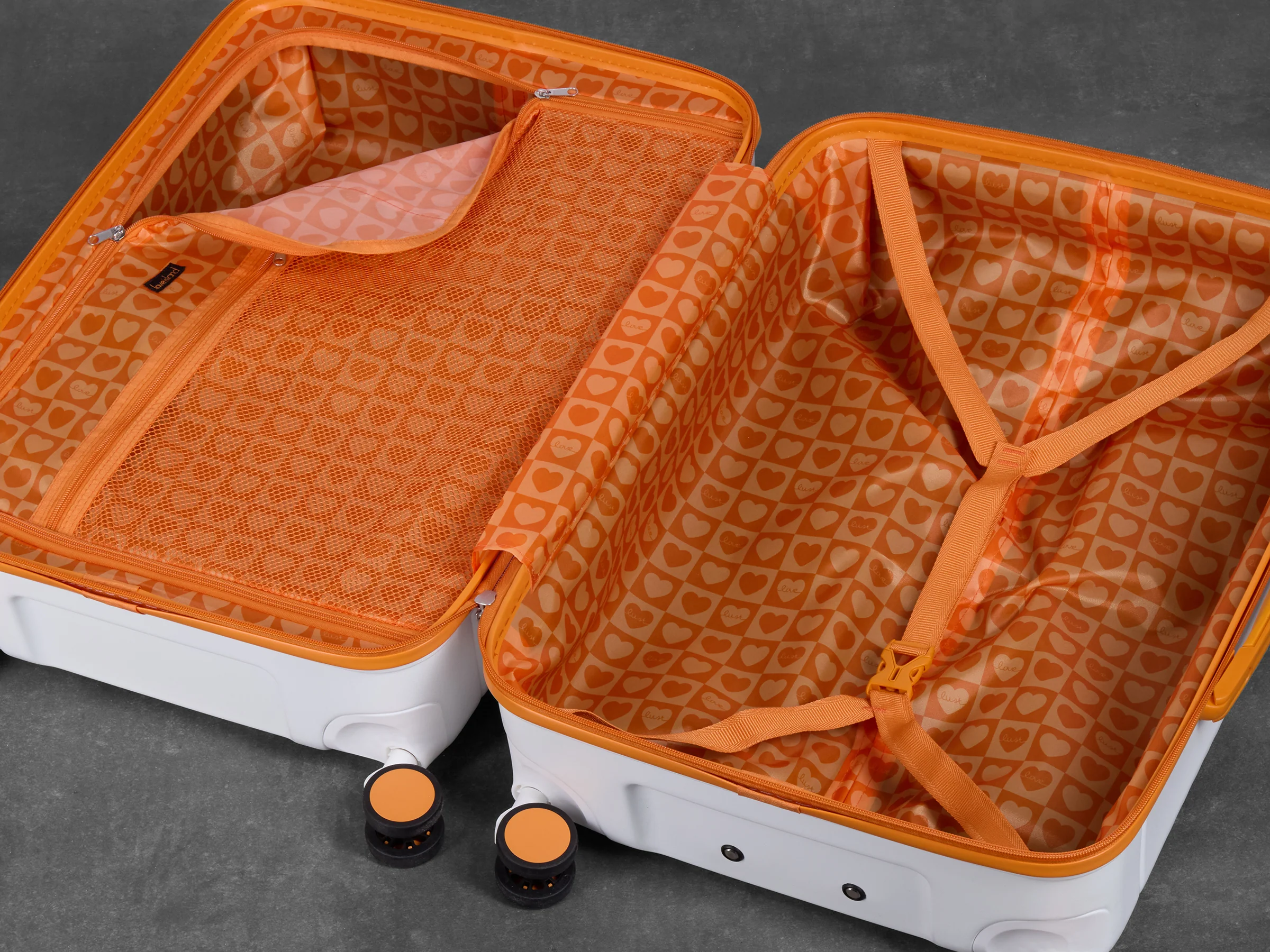Official Love Island White & Orange Large Suitcase - Personalised - Image 4