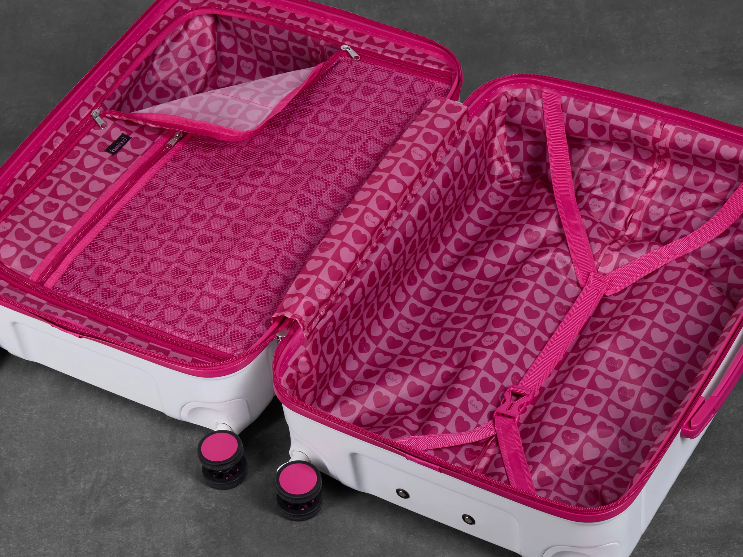 Official Love Island White & Pink Medium Suitcase - Personalised - Image 6