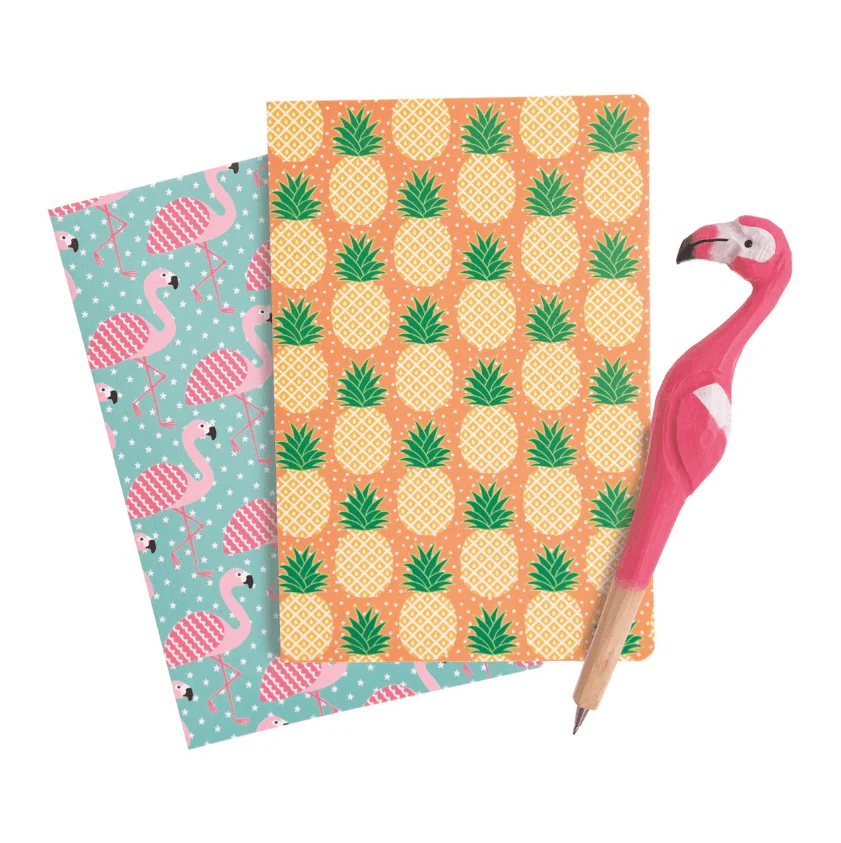 Flamingo And Pineapple Notepads & Flamingo Pen Set - Image 3
